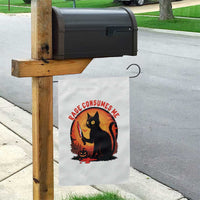 Funny Black Cat Halloween Funny Black Cat Murderous Cat With Knife Garden Flag Rage Is Consuming Me - Wonder Print Shop
