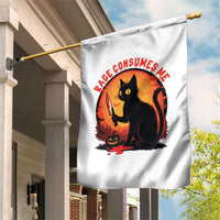 Funny Black Cat Halloween Funny Black Cat Murderous Cat With Knife Garden Flag Rage Is Consuming Me - Wonder Print Shop