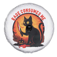 Funny Black Cat Halloween Funny Black Cat Murderous Cat With Knife Spare Tire Cover Rage Is Consuming Me - Wonder Print Shop