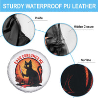 Funny Black Cat Halloween Funny Black Cat Murderous Cat With Knife Spare Tire Cover Rage Is Consuming Me - Wonder Print Shop