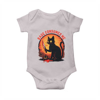 Funny Black Cat Halloween Funny Black Cat Murderous Cat With Knife Baby Onesie Rage Is Consuming Me - Wonder Print Shop