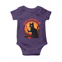 Funny Black Cat Halloween Funny Black Cat Murderous Cat With Knife Baby Onesie Rage Is Consuming Me - Wonder Print Shop