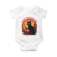 Funny Black Cat Halloween Funny Black Cat Murderous Cat With Knife Baby Onesie Rage Is Consuming Me - Wonder Print Shop