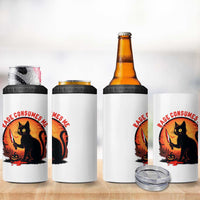 Funny Black Cat Halloween Funny Black Cat Murderous Cat With Knife 4 in 1 Can Cooler Tumbler Rage Is Consuming Me