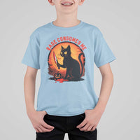Funny Black Cat Halloween Funny Black Cat Murderous Cat With Knife T Shirt For Kid Rage Is Consuming Me - Wonder Print Shop