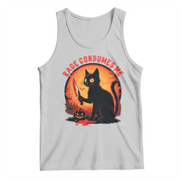 Funny Black Cat Halloween Funny Black Cat Murderous Cat With Knife Tank Top Rage Is Consuming Me - Wonder Print Shop