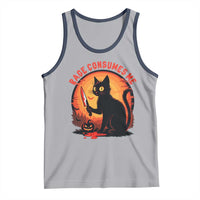 Funny Black Cat Halloween Funny Black Cat Murderous Cat With Knife Tank Top Rage Is Consuming Me - Wonder Print Shop