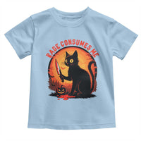 Funny Black Cat Halloween Funny Black Cat Murderous Cat With Knife Toddler T Shirt Rage Is Consuming Me - Wonder Print Shop