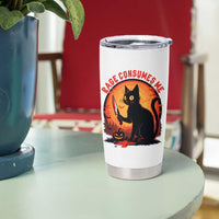 Funny Black Cat Halloween Funny Black Cat Murderous Cat With Knife Tumbler Cup Rage Is Consuming Me