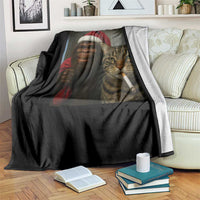Funny Cat Selfie Bigfoot Christmas Sasquatch Throw Blanket - Wonder Print Shop