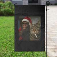 Funny Cat Selfie Bigfoot Christmas Sasquatch Garden Flag - Wonder Print Shop