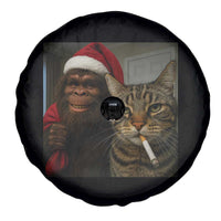 Funny Cat Selfie Bigfoot Christmas Sasquatch Spare Tire Cover - Wonder Print Shop