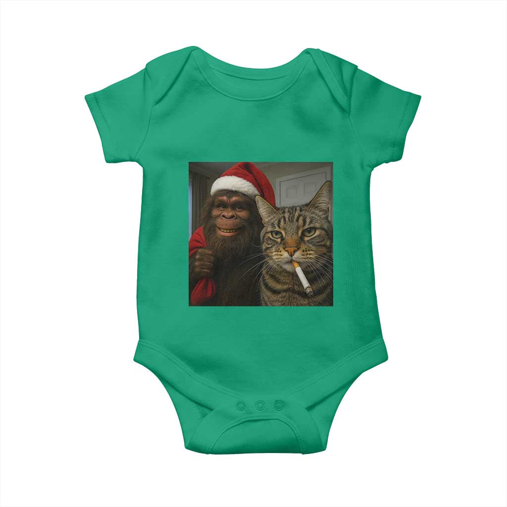Funny Cat Selfie Bigfoot Christmas Sasquatch Baby Onesie - Wonder Print Shop