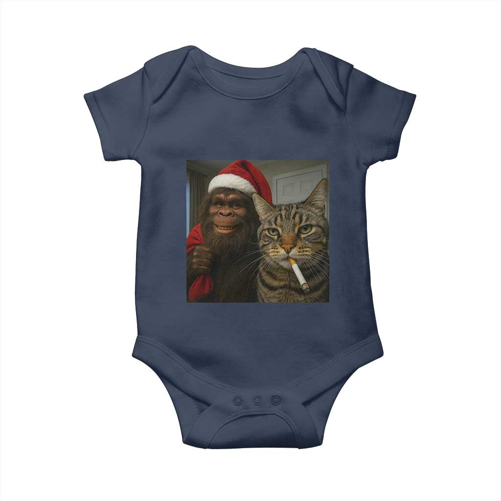 Funny Cat Selfie Bigfoot Christmas Sasquatch Baby Onesie - Wonder Print Shop