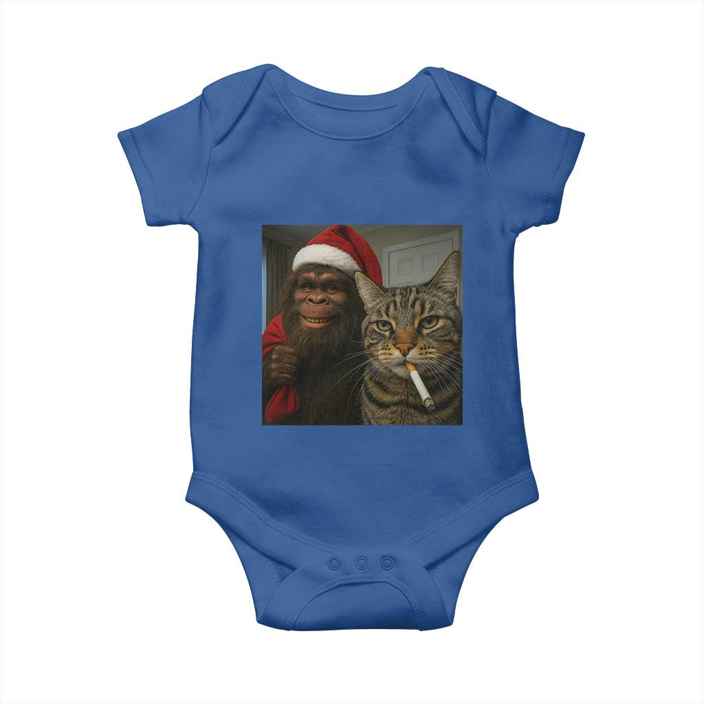 Funny Cat Selfie Bigfoot Christmas Sasquatch Baby Onesie - Wonder Print Shop