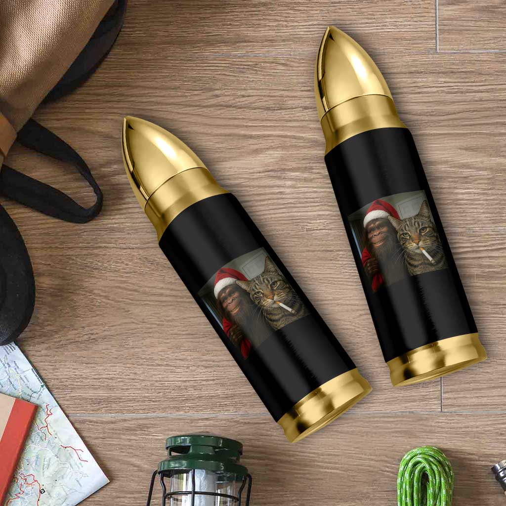Funny Cat Selfie Bigfoot Christmas Sasquatch Bullet Tumbler