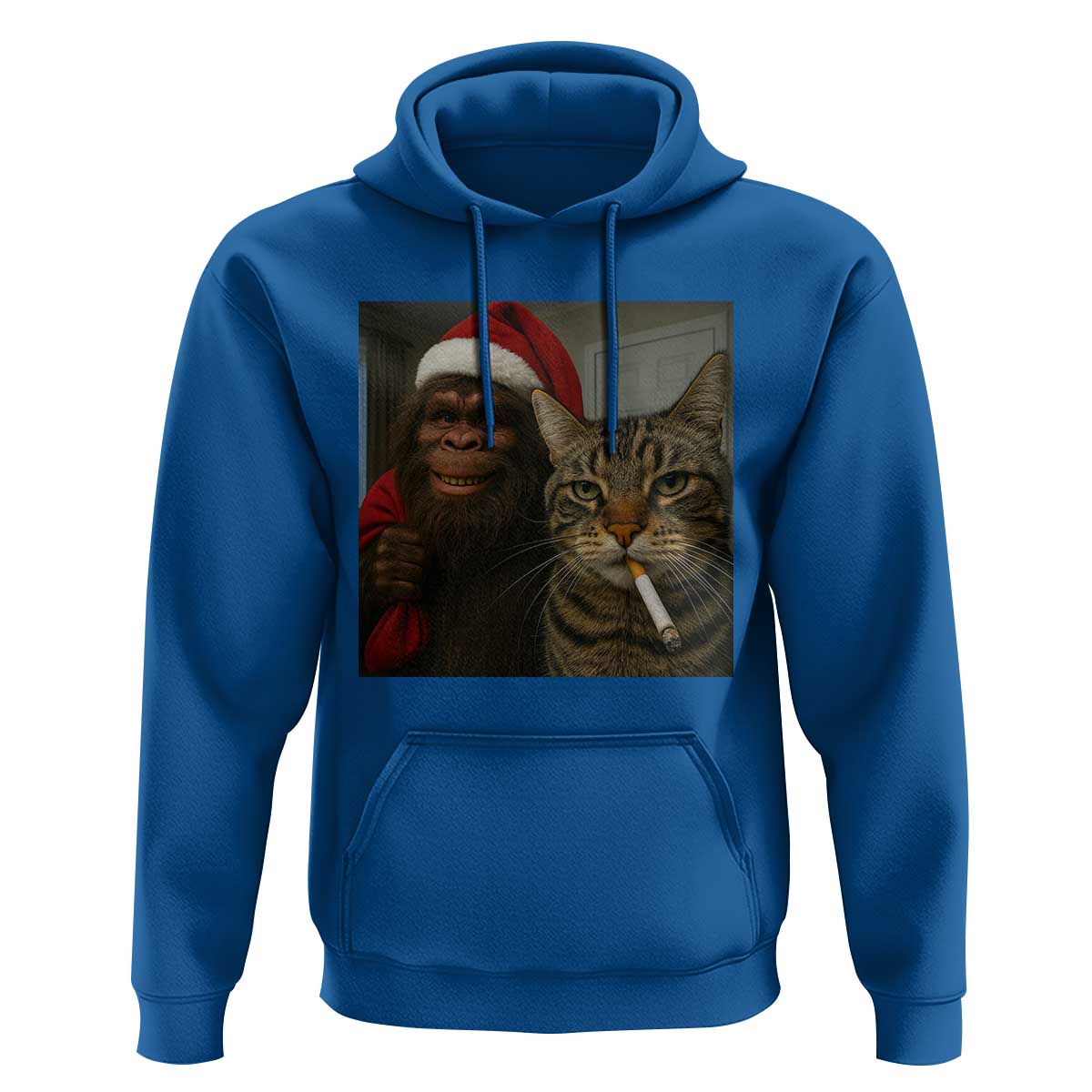 Funny Cat Selfie Bigfoot Christmas Sasquatch Hoodie - Wonder Print Shop