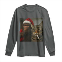 Funny Cat Selfie Bigfoot Christmas Sasquatch Long Sleeve Shirt - Wonder Print Shop