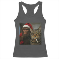Funny Cat Selfie Bigfoot Christmas Sasquatch Racerback Tank Top - Wonder Print Shop