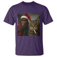 Funny Cat Selfie Bigfoot Christmas Sasquatch T Shirt - Wonder Print Shop