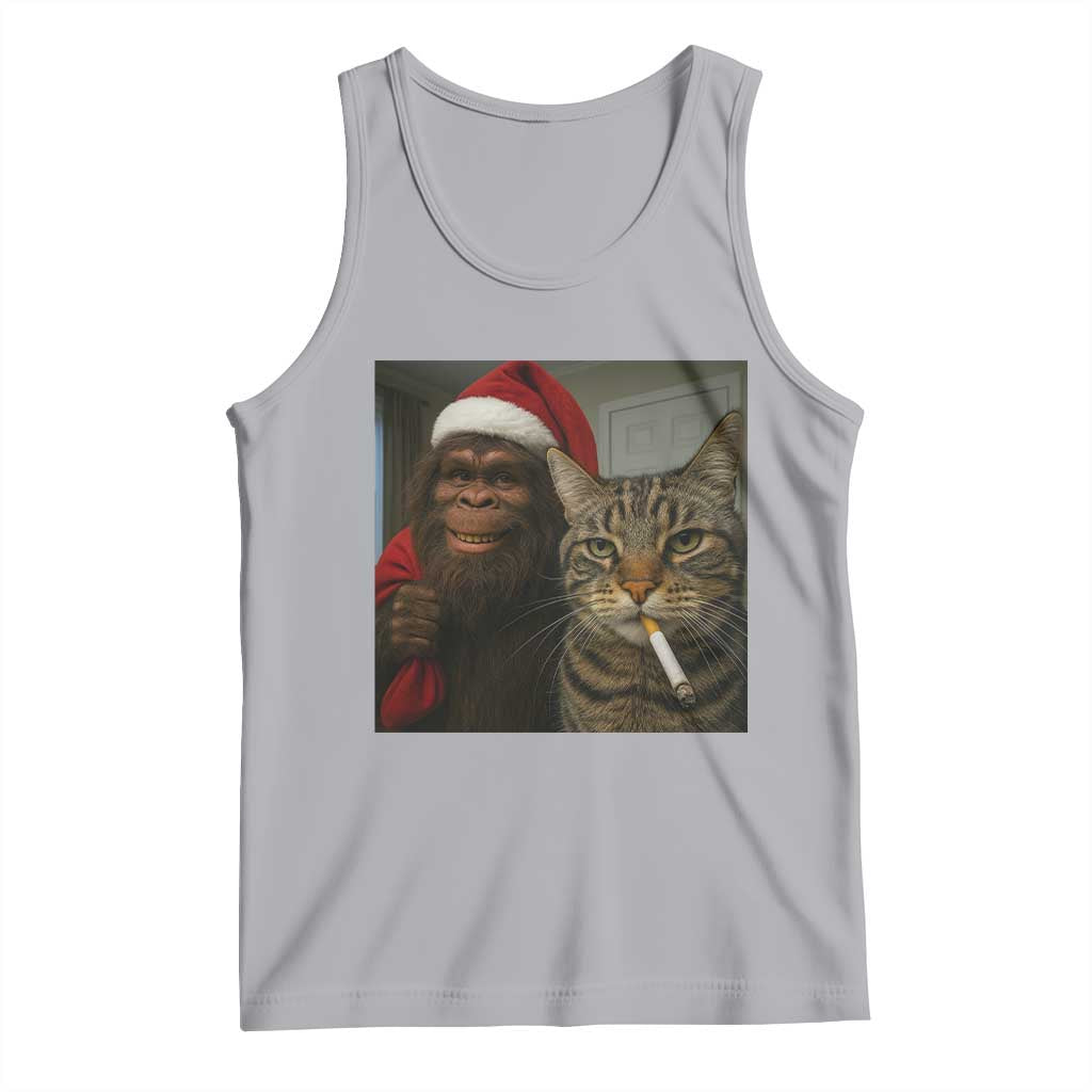 Funny Cat Selfie Bigfoot Christmas Sasquatch Tank Top - Wonder Print Shop