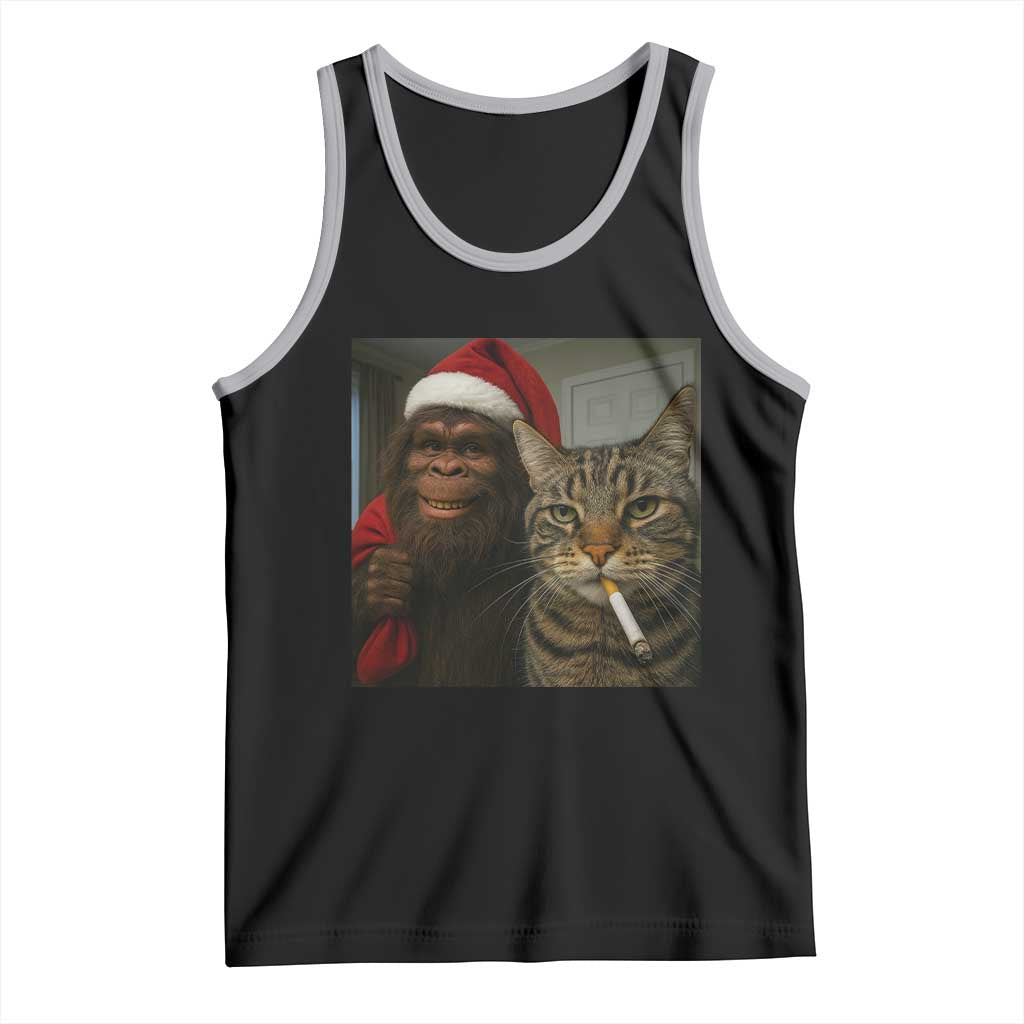 Funny Cat Selfie Bigfoot Christmas Sasquatch Tank Top - Wonder Print Shop