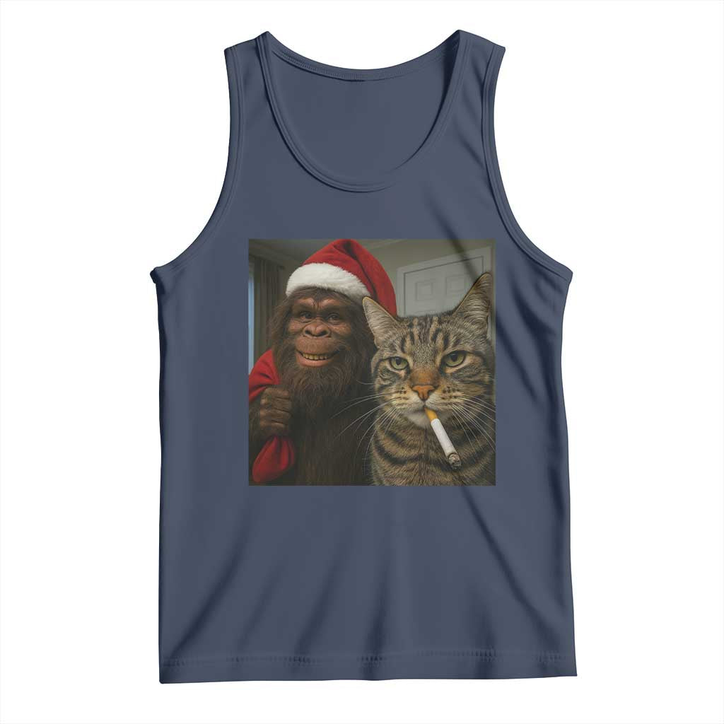 Funny Cat Selfie Bigfoot Christmas Sasquatch Tank Top - Wonder Print Shop
