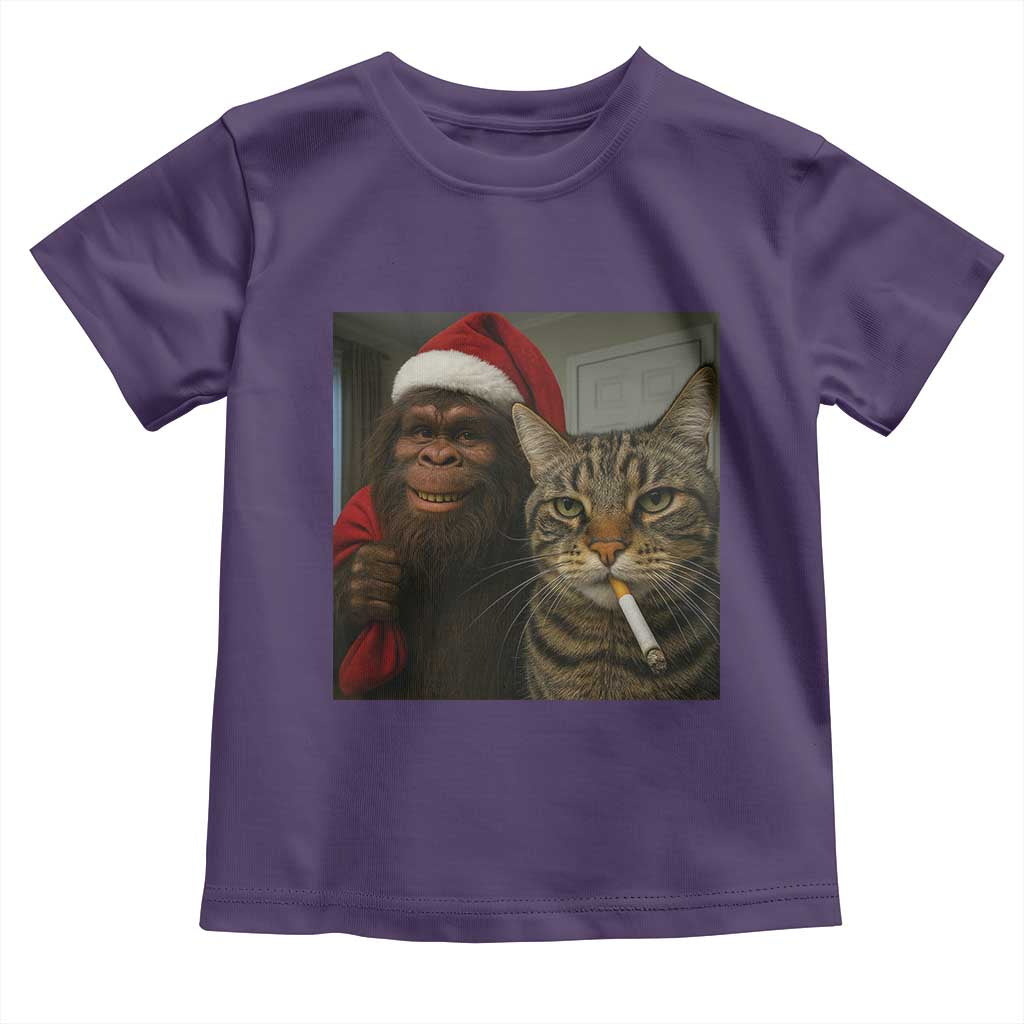 Funny Cat Selfie Bigfoot Christmas Sasquatch Toddler T Shirt - Wonder Print Shop