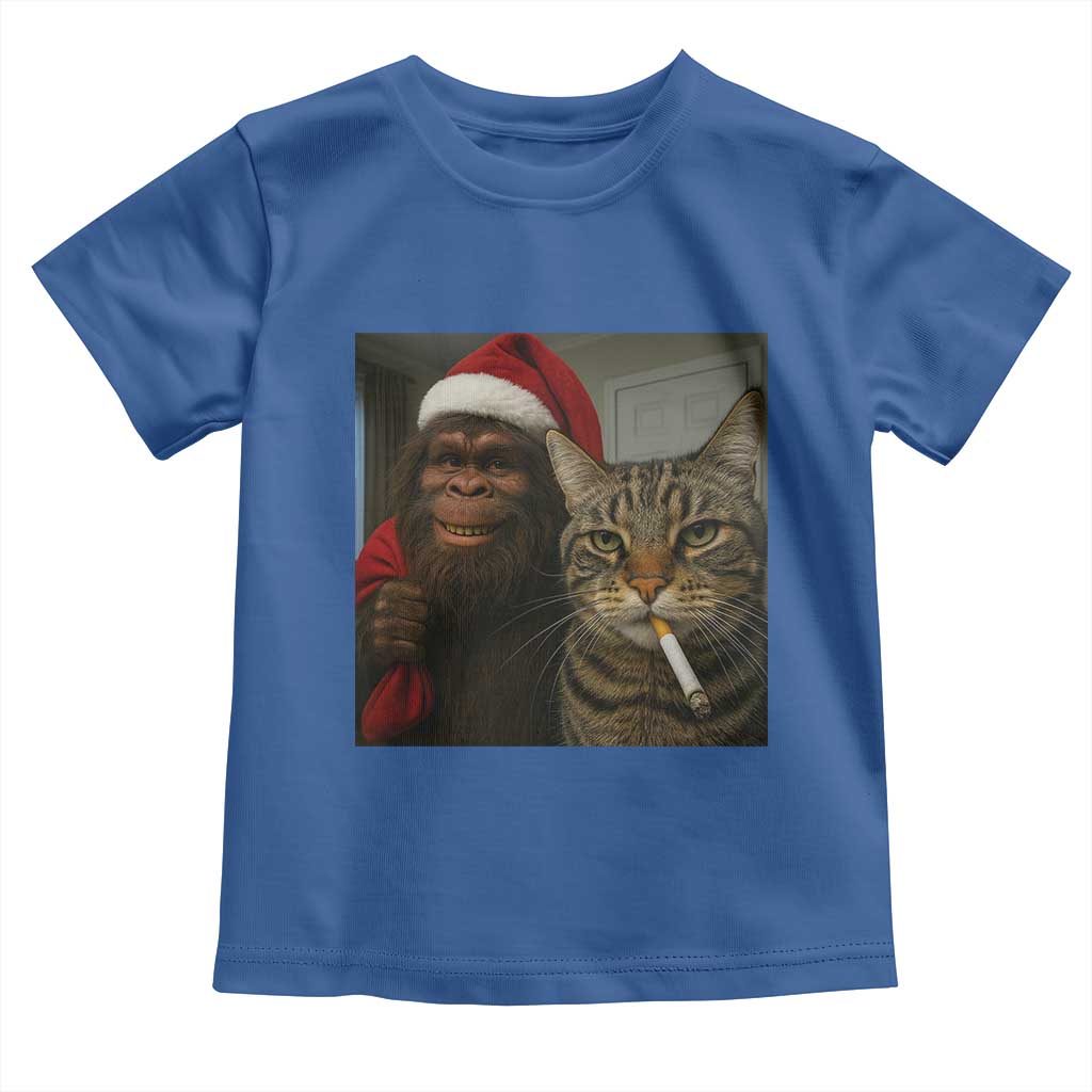Funny Cat Selfie Bigfoot Christmas Sasquatch Toddler T Shirt - Wonder Print Shop