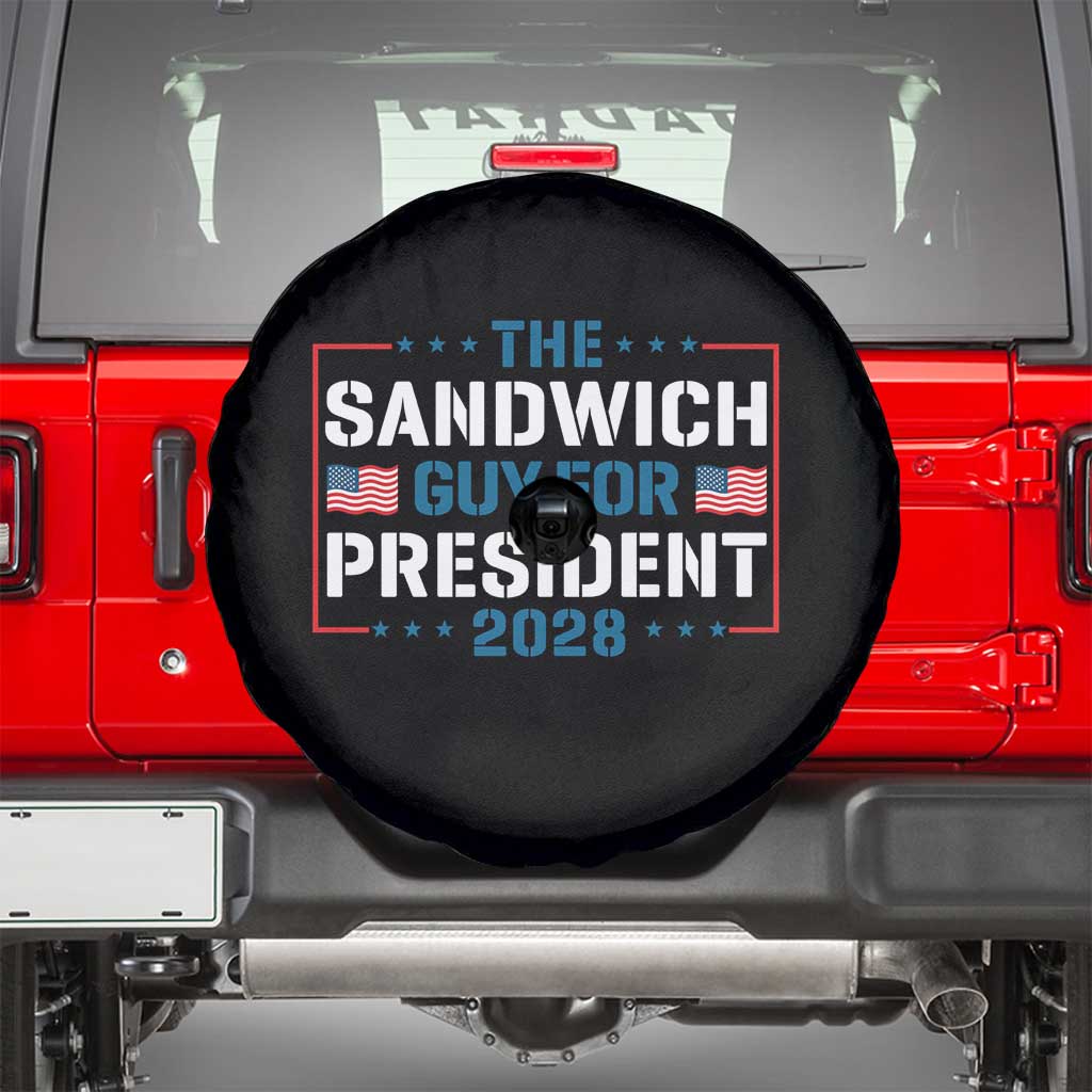 The Sandwich Guy for President 2028 Spare Tire Cover Free DC Funny Political Satire - Wonder Print Shop