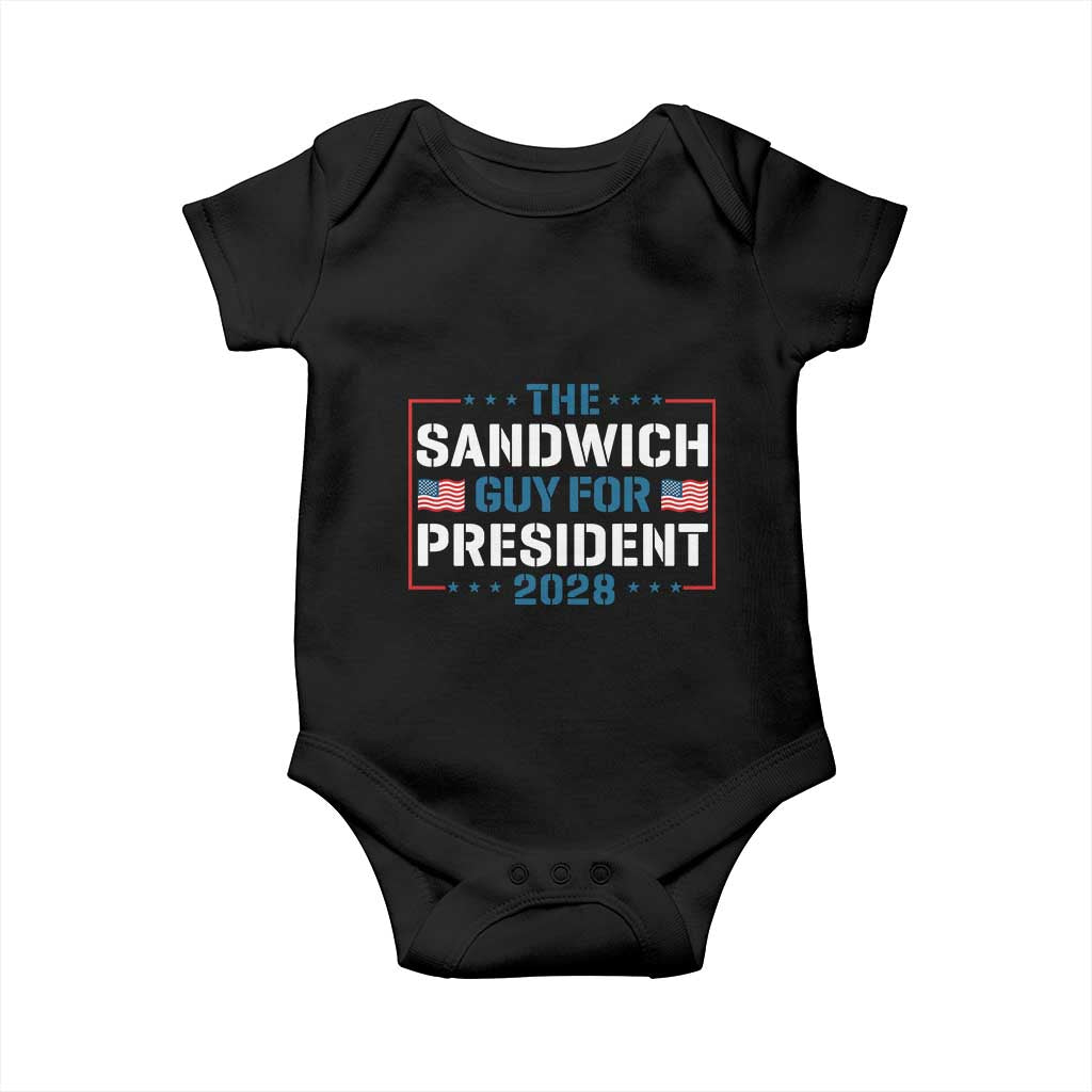 The Sandwich Guy for President 2028 Baby Onesie Free DC Funny Political Satire - Wonder Print Shop
