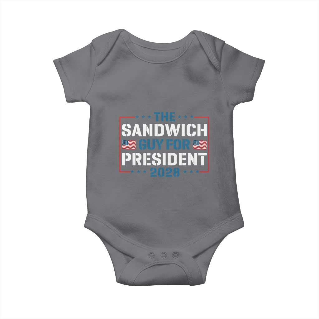 The Sandwich Guy for President 2028 Baby Onesie Free DC Funny Political Satire - Wonder Print Shop