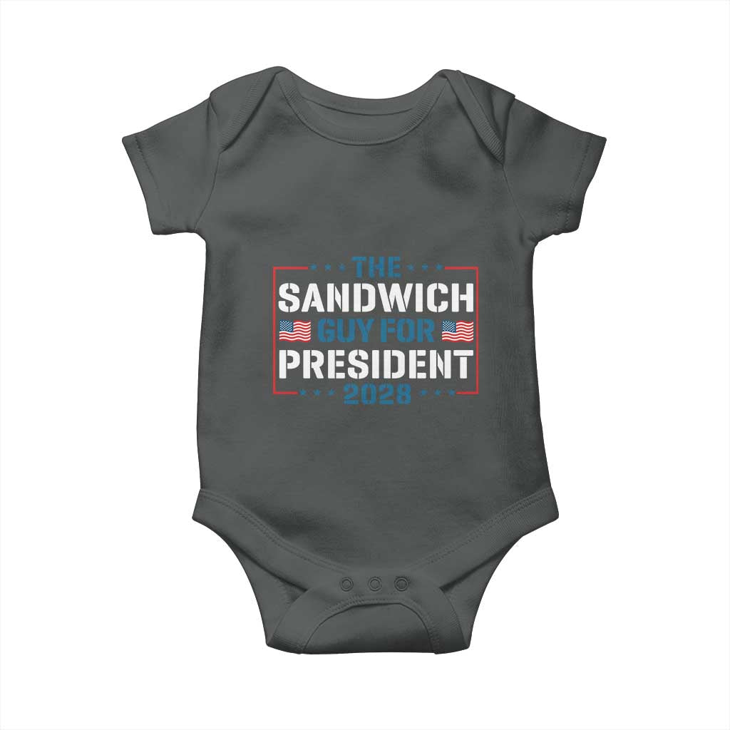 The Sandwich Guy for President 2028 Baby Onesie Free DC Funny Political Satire - Wonder Print Shop