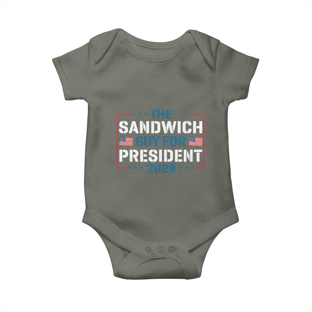 The Sandwich Guy for President 2028 Baby Onesie Free DC Funny Political Satire - Wonder Print Shop