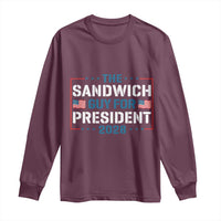 The Sandwich Guy for President 2028 Long Sleeve Shirt Free DC Funny Political Satire - Wonder Print Shop