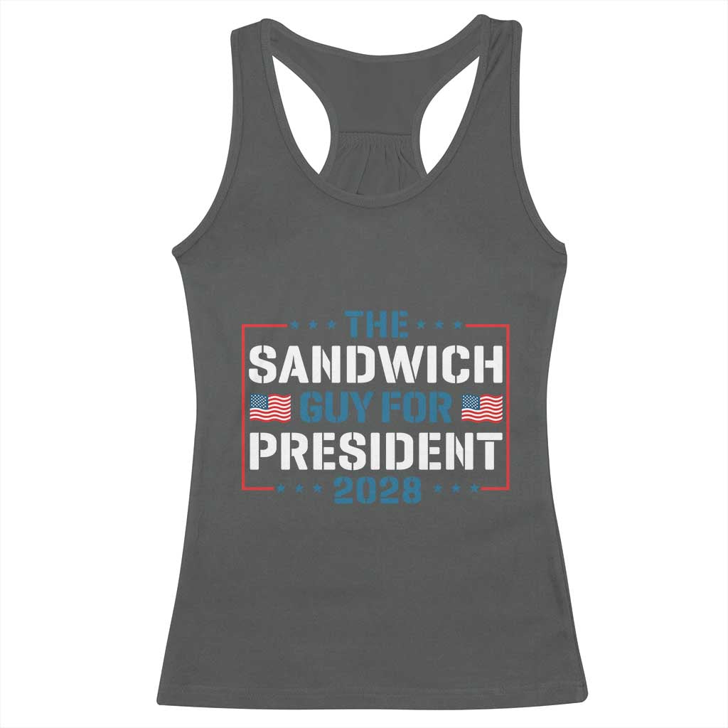 The Sandwich Guy for President 2028 Racerback Tank Top Free DC Funny Political Satire - Wonder Print Shop