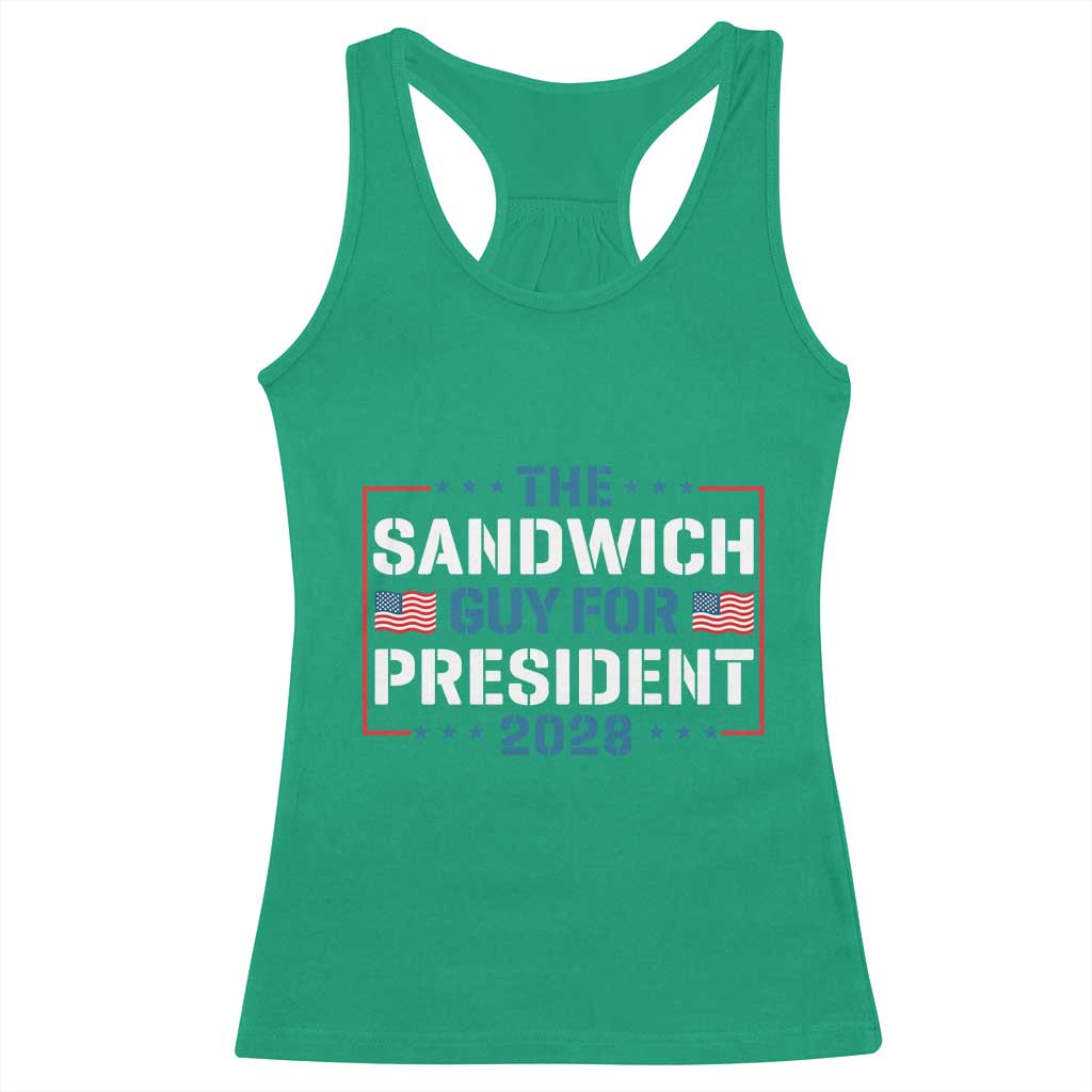 The Sandwich Guy for President 2028 Racerback Tank Top Free DC Funny Political Satire - Wonder Print Shop