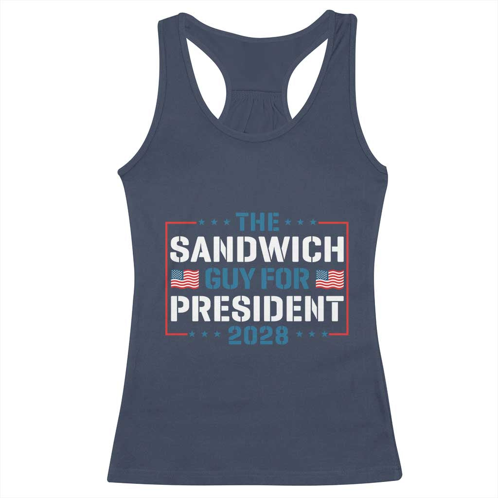 The Sandwich Guy for President 2028 Racerback Tank Top Free DC Funny Political Satire - Wonder Print Shop