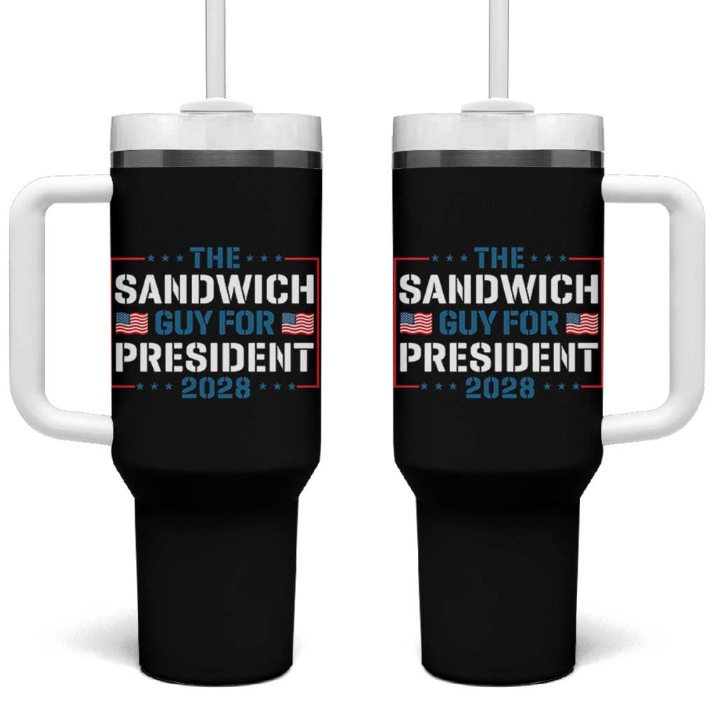 The Sandwich Guy for President 2028 Tumbler With Handle Free DC Funny Political Satire