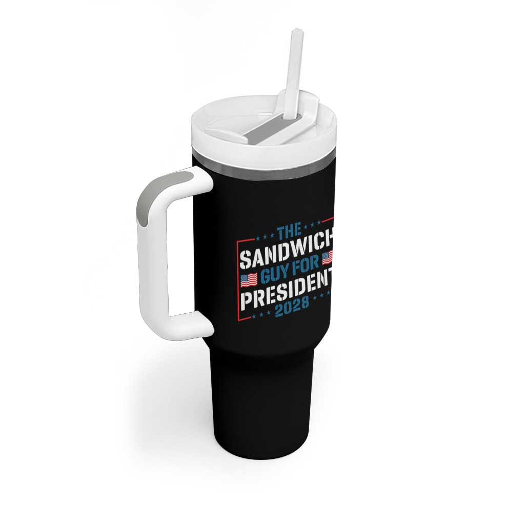 The Sandwich Guy for President 2028 Tumbler With Handle Free DC Funny Political Satire