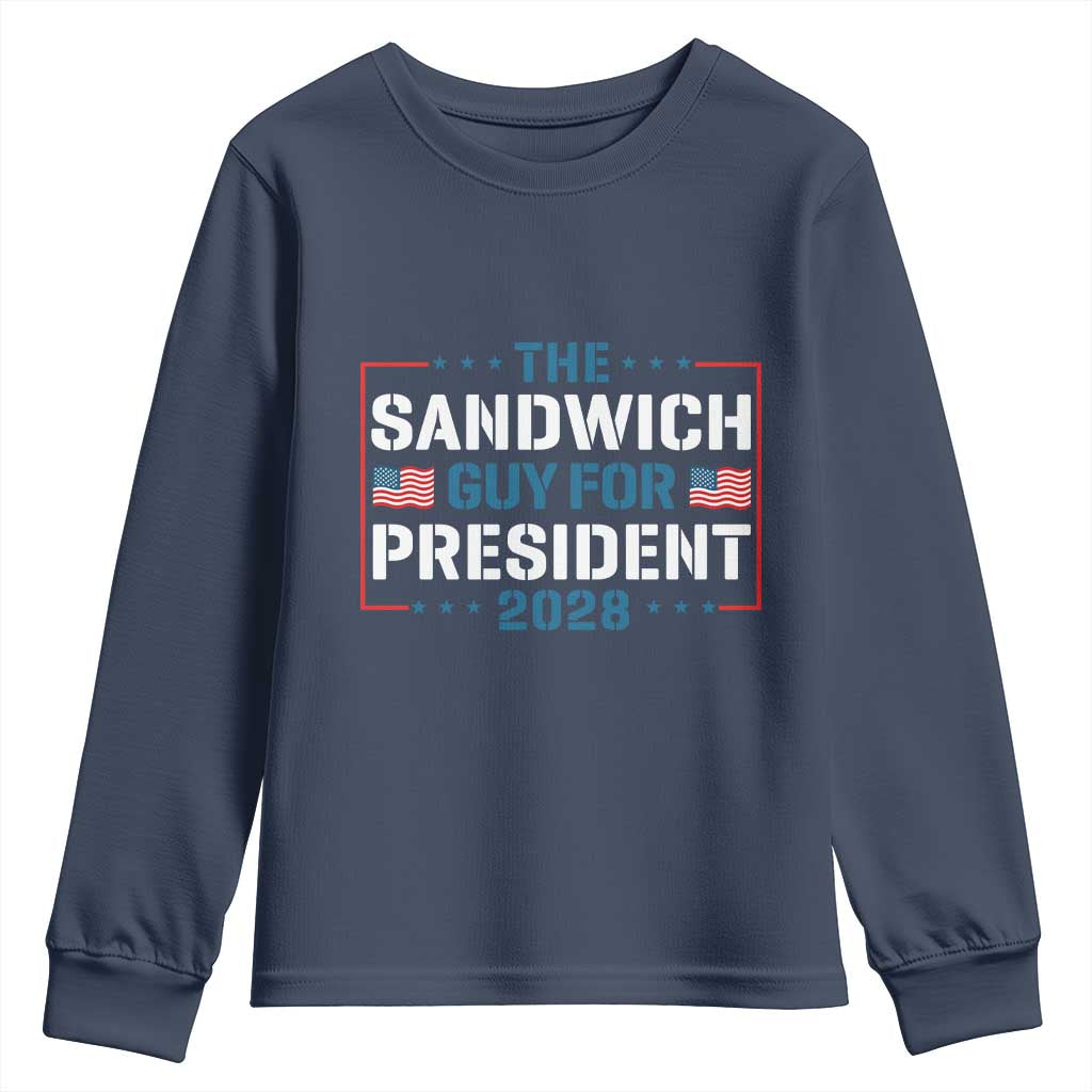 The Sandwich Guy for President 2028 Youth Sweatshirt Free DC Funny Political Satire - Wonder Print Shop