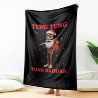Funny Italian Brainrot Christmas Throw Blanket Tung Tung Tung Sahur Meme - Wonder Print Shop