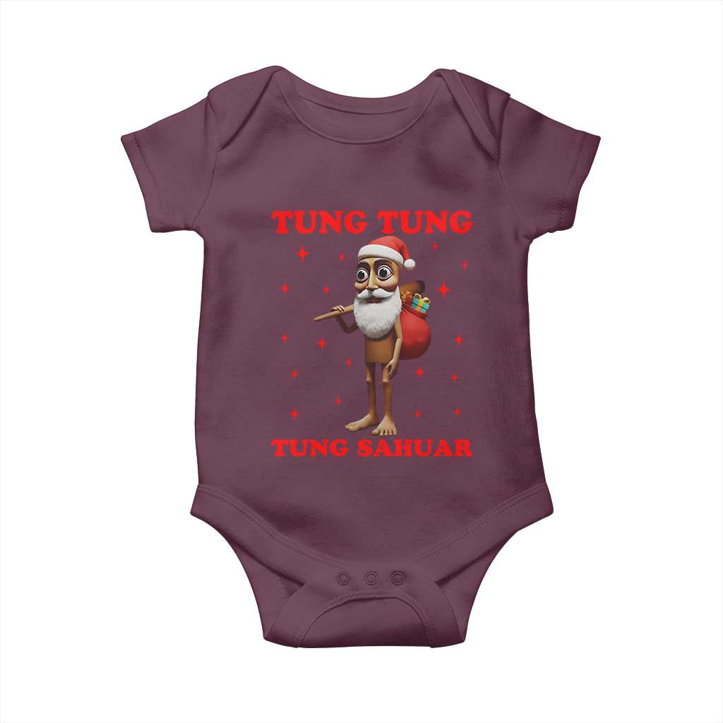 Funny Italian Brainrot Christmas Baby Onesie Tung Tung Tung Sahur Meme - Wonder Print Shop