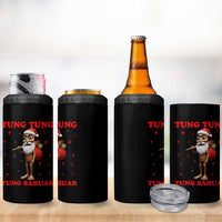 Funny Italian Brainrot Christmas 4 in 1 Can Cooler Tumbler Tung Tung Tung Sahur Meme - Wonder Print Shop