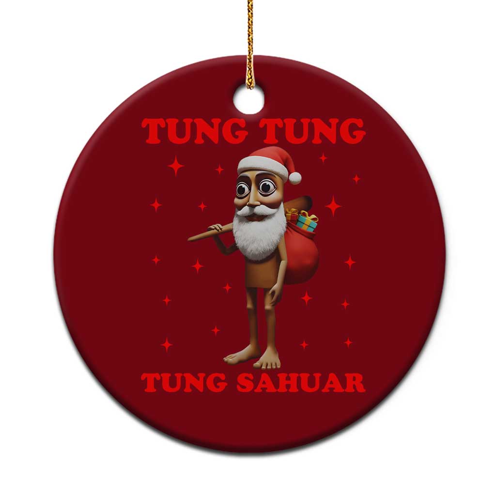 Funny Italian Brainrot Xmas Ceramic Ornament Tung Tung Tung Sahur Meme - Wonder Print Shop