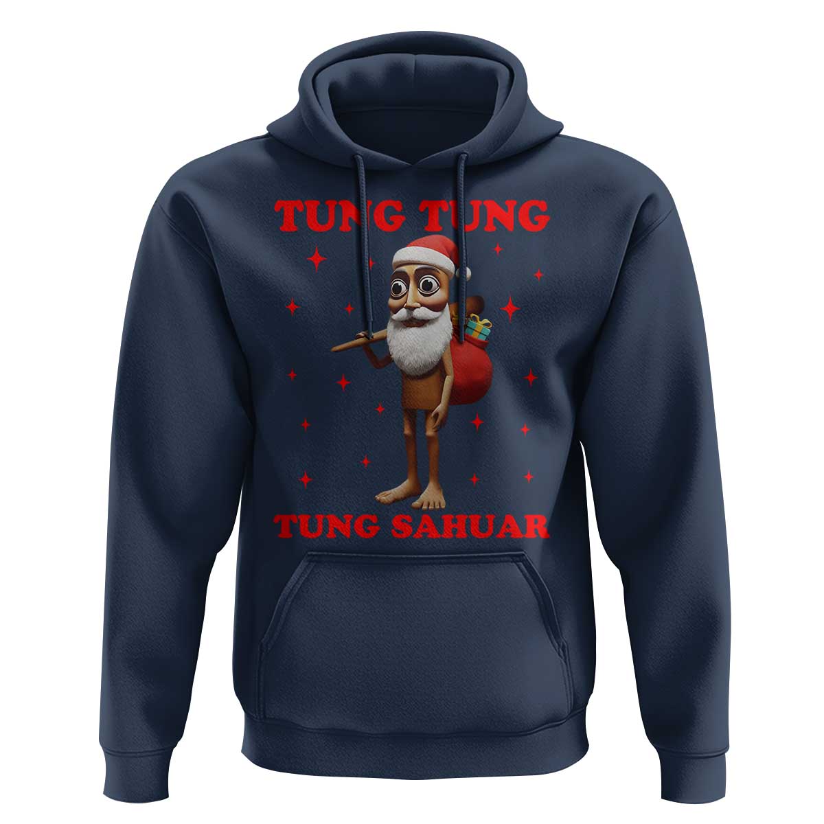 Funny Italian Brainrot Christmas Hoodie Tung Tung Tung Sahur Meme - Wonder Print Shop