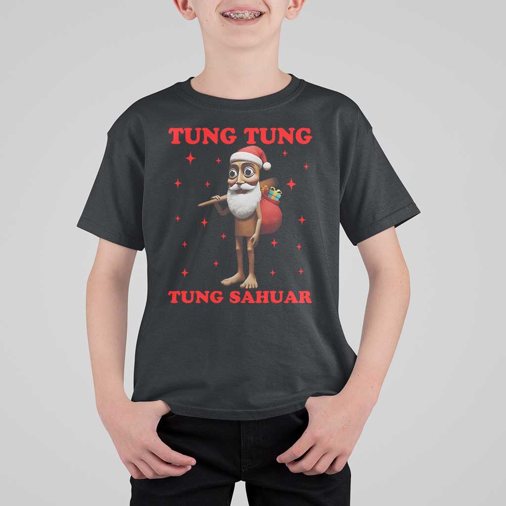 Funny Italian Brainrot Christmas T Shirt For Kid Tung Tung Tung Sahur Meme - Wonder Print Shop