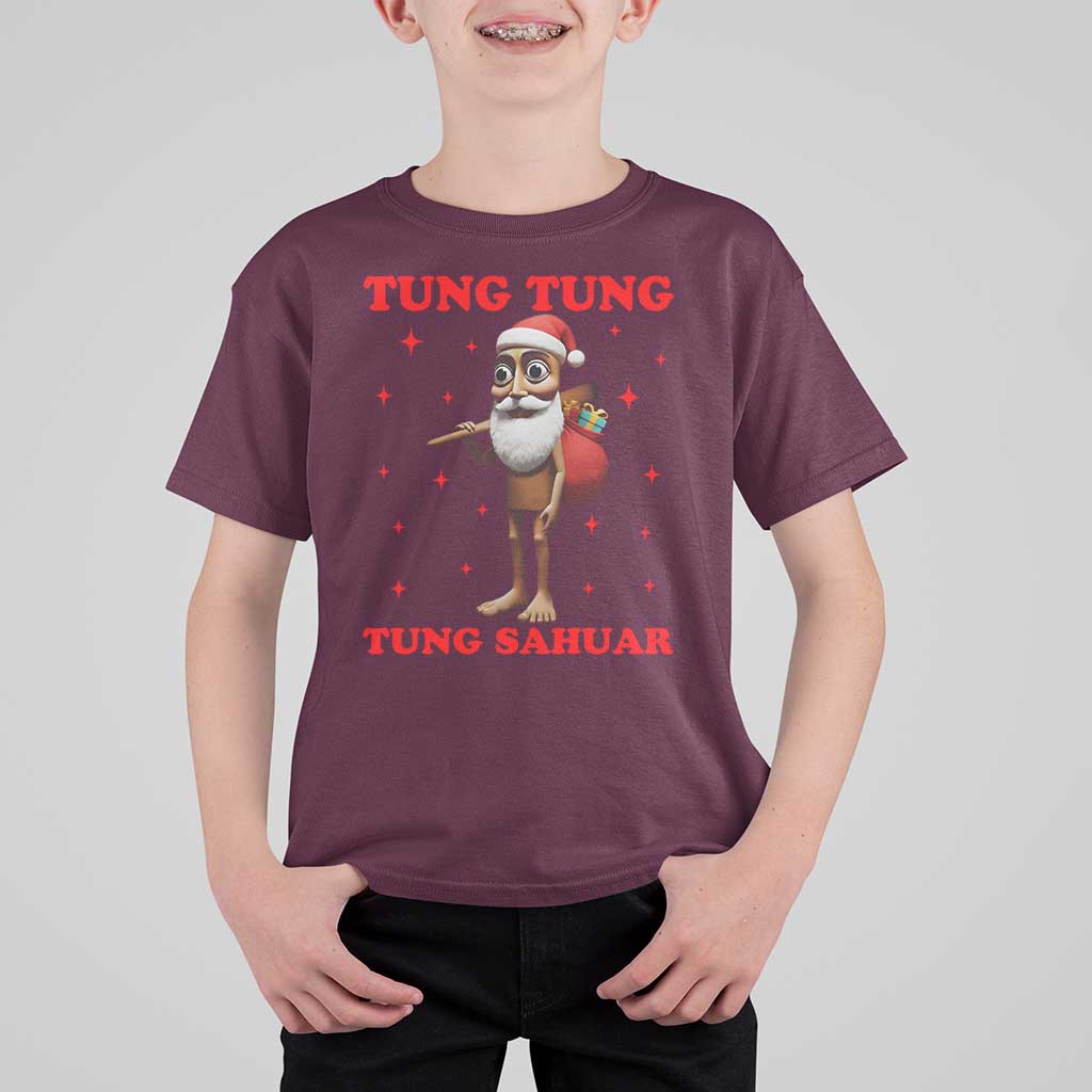 Funny Italian Brainrot Christmas T Shirt For Kid Tung Tung Tung Sahur Meme - Wonder Print Shop