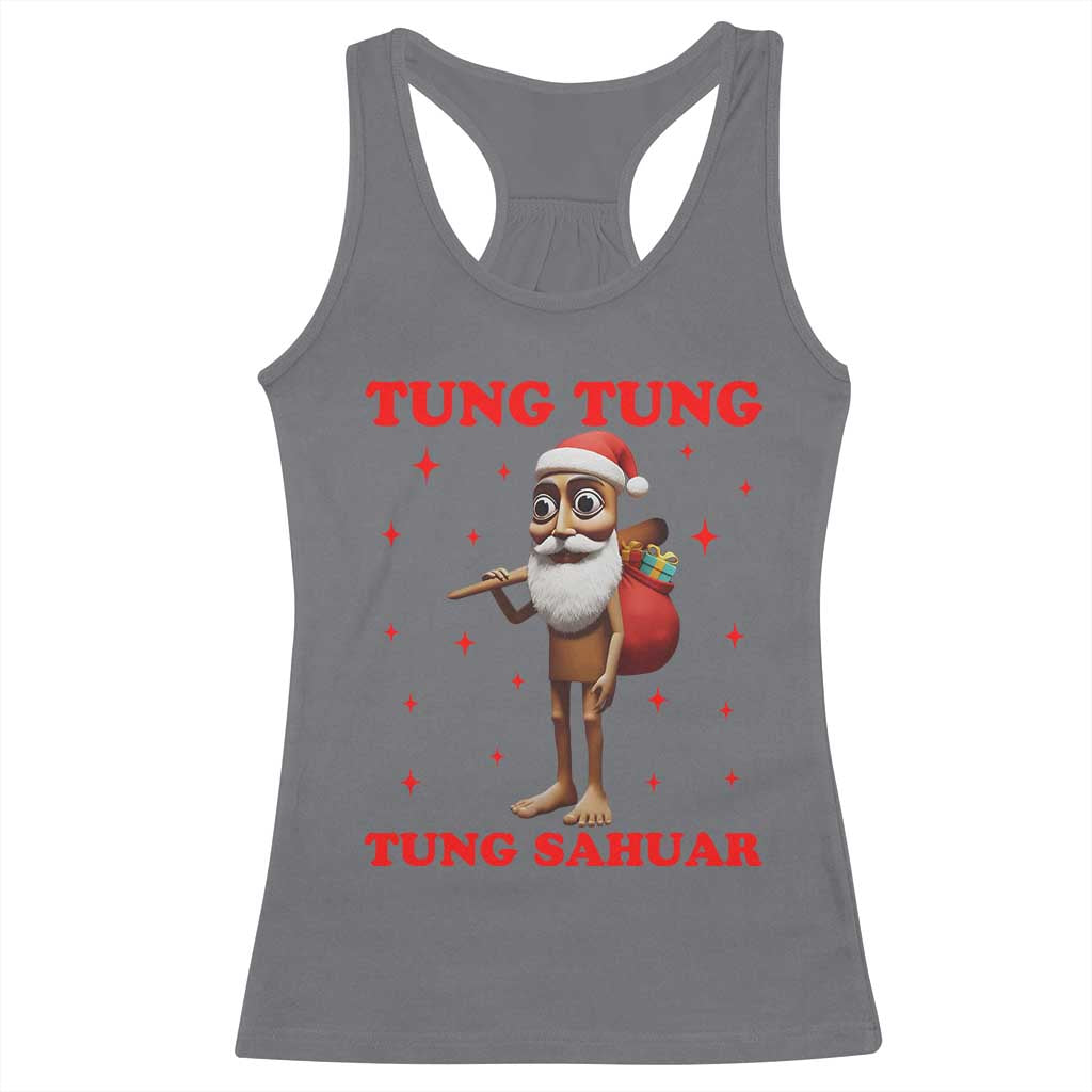 Funny Italian Brainrot Christmas Racerback Tank Top Tung Tung Tung Sahur Meme - Wonder Print Shop