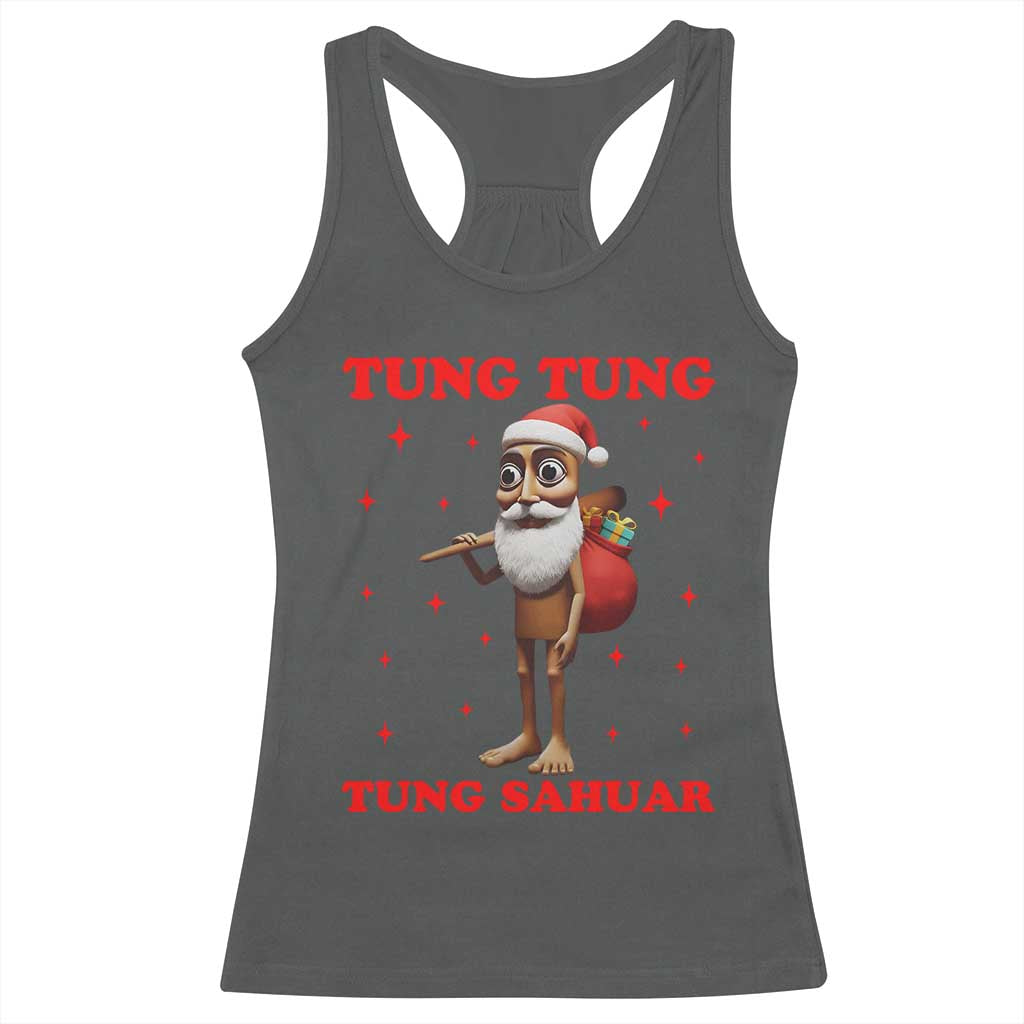 Funny Italian Brainrot Christmas Racerback Tank Top Tung Tung Tung Sahur Meme - Wonder Print Shop